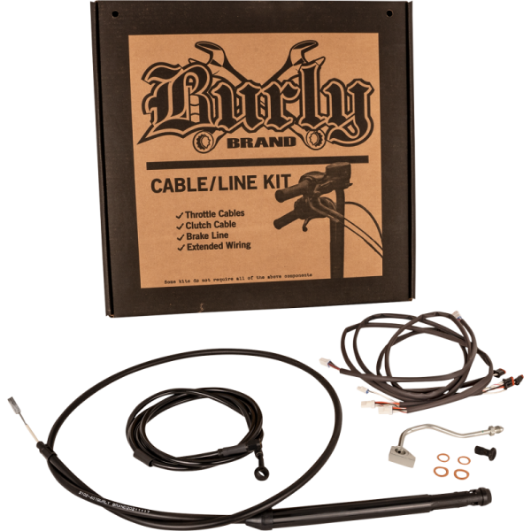 (image for) Burly Brand Ape Hanger Install Kit - Black Vinyl