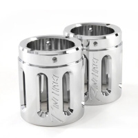 (image for) Slip-On Mufflers - 4.5" MotoPro45 chrome w/ Merge chrome end caps (pr.)
