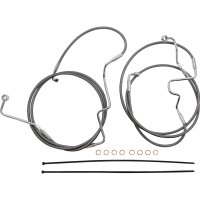 (image for) XR Stainless w/ Chrome Fittings DOT Handlebar Installation Kit, 15"-17" Apes