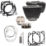 (image for) 124" Big Bore Kit - Wrinkle black finish w/o highlighted cylinder fins