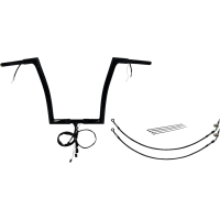 (image for) Pre-Wired EZ Install 1 1/4" Flat Top Handlebar Gloss Black 14" Rise