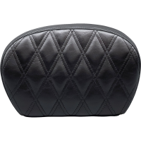 (image for) Sissy Bar Pad Double Diamond Shiny Black Vinyl