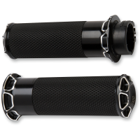 (image for) Fusion Beveled Grips - Black Anodized - 99-17 Twin Cam
