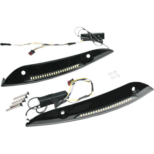 (image for) Custom Dynamics Windshield Trim LED Turn Signal Gloss Black