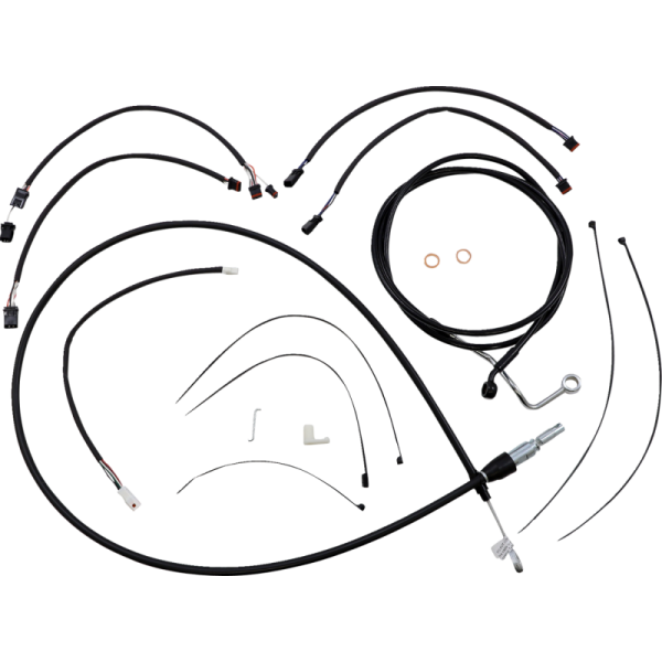 (image for) MAGNUM XR Black w/ Black Fittings DOT Handlebar Installation Kit, 15"-17" Apes