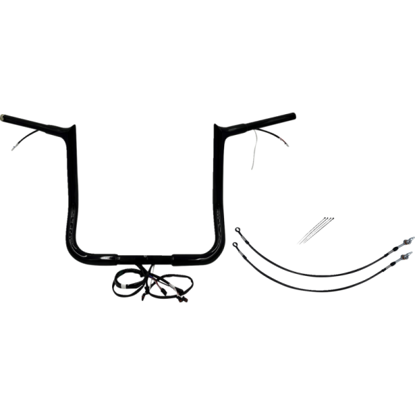 (image for) FAT BAGGERS INC EZ Install Gloss Black 14" Pointed Top Handlebar Kit