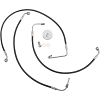 (image for) LA Choppers Black Vinyl/Stainless Braided Brake Line for 08-13 Dresser w/o ABS (8-10in.)