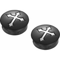 (image for) Swingarm Pivot Cover - Black w/ cross
