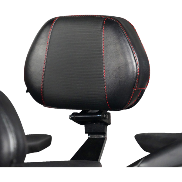 (image for) SHOW CHROME Grande Passenger Backrest, Black w/ Red Stitching