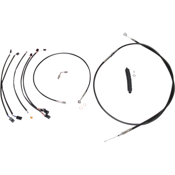 (image for) XR Black w/ Chrome Fittings DOT Handlebar Installation Kit, 12"-14" Apes