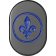 (image for) Right Rear Antenna Cover - Black w/ blue fleur-de-lis
