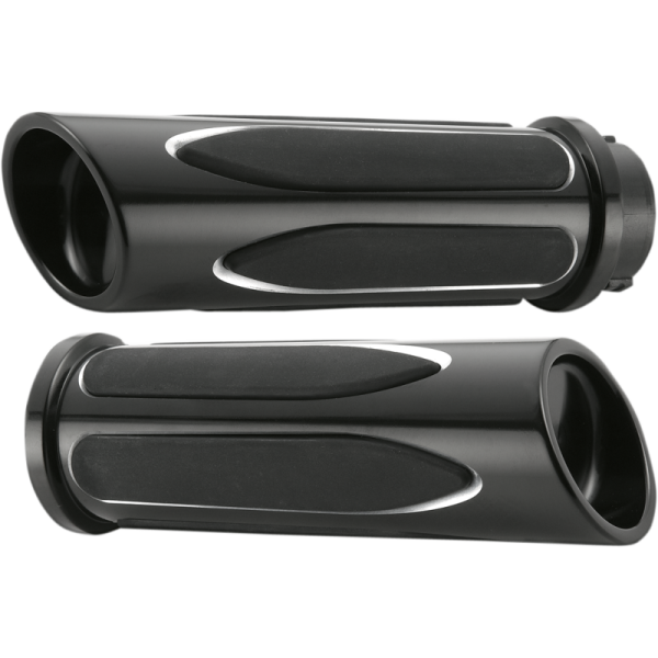 (image for) Arlen Ness Comfort Deep Cut Grips - Black Anodized - 99-17 Twin Cam