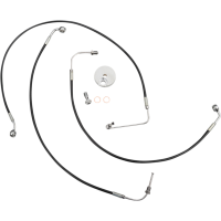 (image for) LA Choppers Black Vinyl/Stainless Braided Brake Line for 18-24 FXLRS/FXFB/FXFBS w/o ABS (8-10in.)