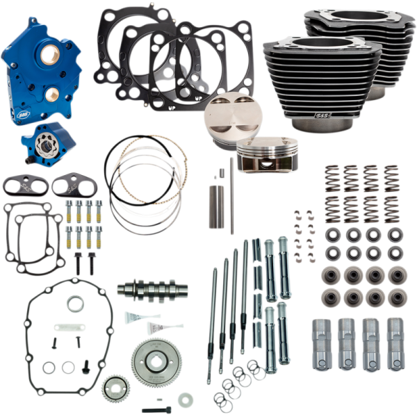 (image for) S&S CYCLE S&S 128" Power Package - Black Granite Highlighted, Gear Drive