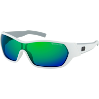 (image for) Aria Sunglasses - Matte white w/ blue/green mirror