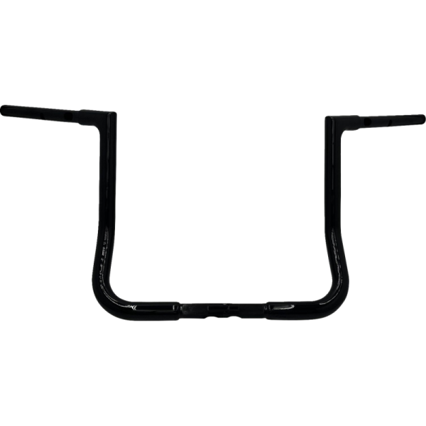 (image for) FAT BAGGERS INC 1 1/4" EZ Install Flat Top Handlebars - Gloss Black, 14" Rise