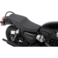 (image for) Retro-Style Seat - Diamond stitch, black