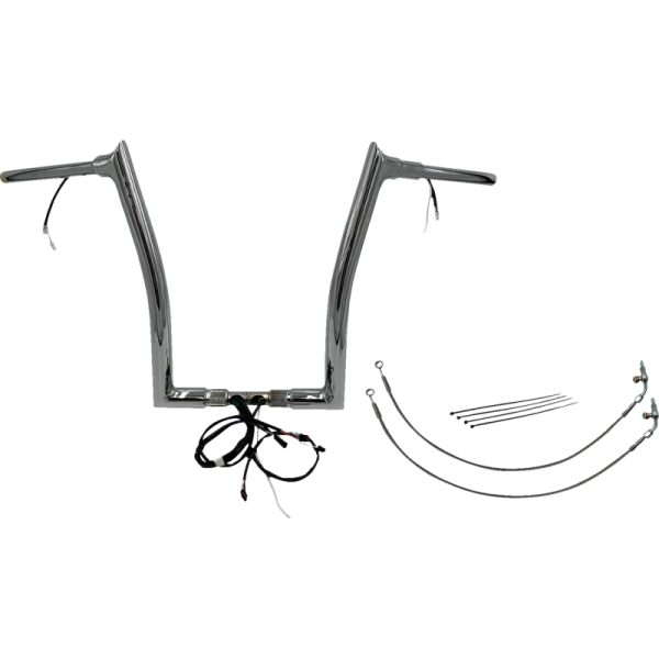 (image for) FAT BAGGERS INC EZ Install Handlebar Kit Chrome 16" Rise