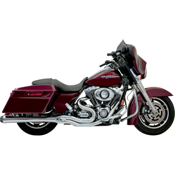 (image for) BASSANI XHAUST Bassani B4 2-Into-1 System - Chrome w/ Megaphone Muffler