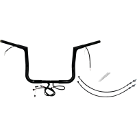 (image for) Pre-Wired EZ Install 1 1/4" Flat Top Handlebar Gloss Black 12" Rise