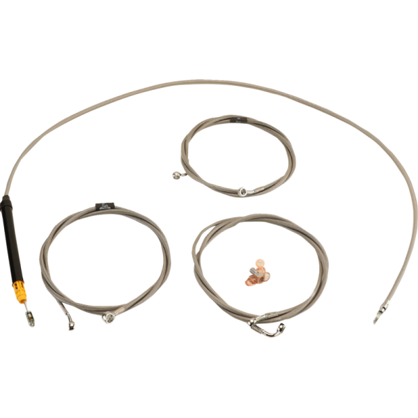 (image for) LA Choppers Standard Cable Kit, Stainless Braided, 12"-14" Handlebars