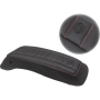 (image for) Mustang Saddlebag Lid Cover - Deluxe Black w/ American Beauty Red Stitching