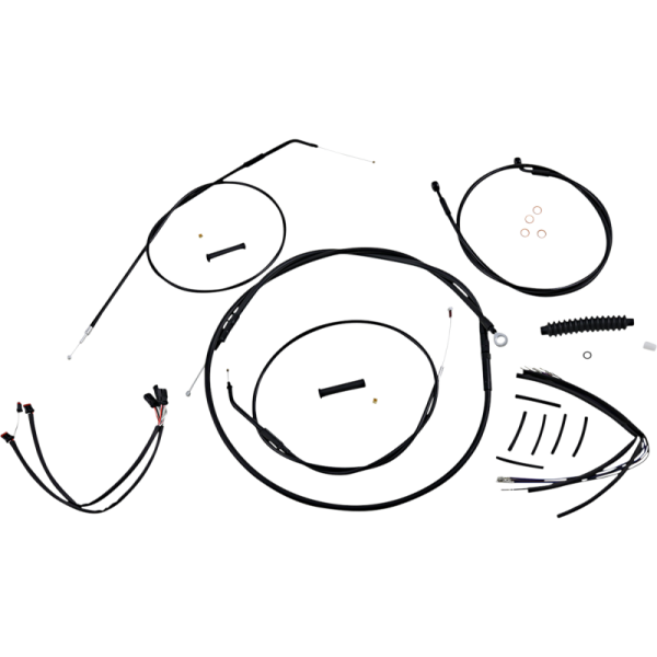 (image for) MAGNUM XR Black w/ Black Fittings DOT Handlebar Installation Kit, 14"-16" Apes