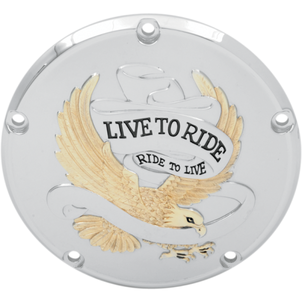 (image for) Drag Specialties "Live To Ride" Derby Cover, Gold