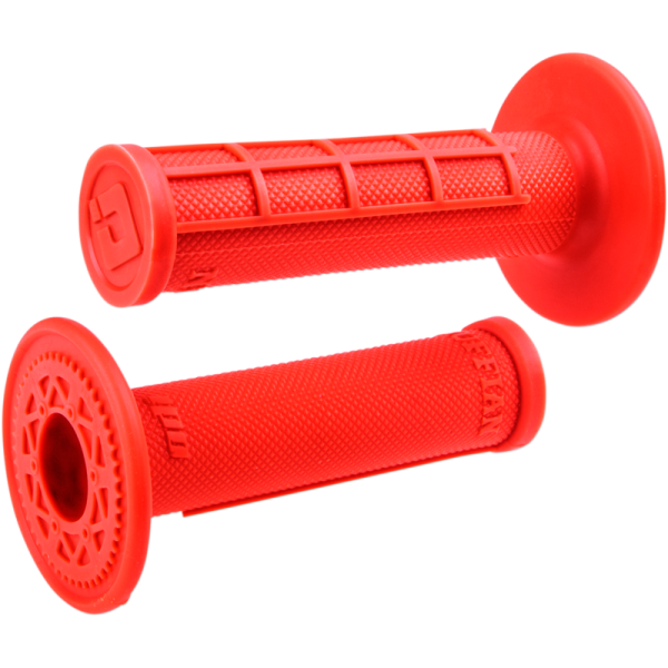 (image for) ODI Ruffian MX Single-Ply Grips - Half-Waffle - Fluorescent Orange