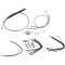 (image for) Burly Brand Stainless Steel Handlebar Cable/Line Install Kit, For 14" Ape hanger bar