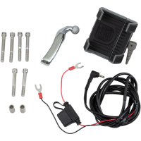 (image for) Smartphone Holder with Charger - Chrome Brake/Clutch Perch Mount