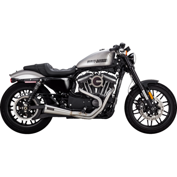 (image for) Vance & Hines Upsweep 2-Into-1 Exhaust System - Brushed Stainless Steel