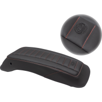 (image for) Mustang Saddlebag Lid Cover - Deluxe Black w/ American Beauty Red Stitching