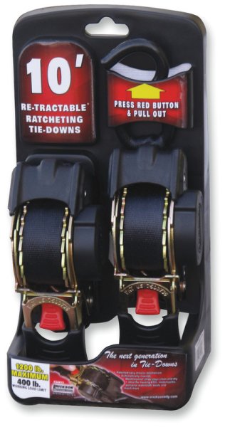(image for) Erickson Retractable Ratcheting Tie-Down Strap, 1" x 10'