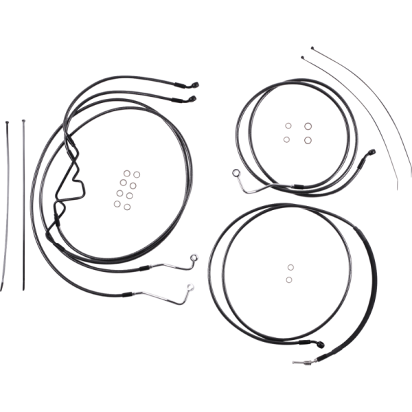 (image for) MAGNUM Black Pearl Big Twin Complete Kit w/o Wiring Extensions - 6 in. End Rise