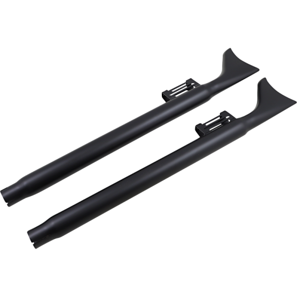 (image for) BASSANI XHAUST 2 1/4" Fishtail Mufflers 33" Black w/ Baffles