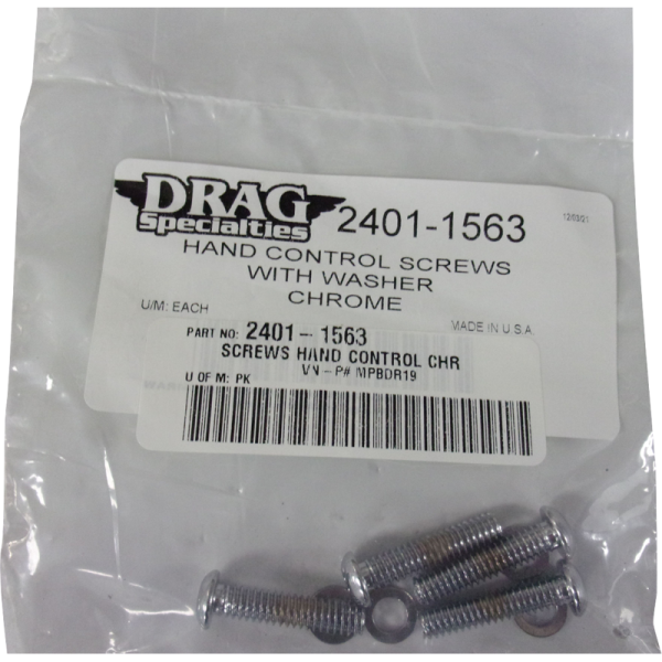 (image for) Drag Specialties Hand Control Screw Kit Chrome
