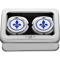 (image for) Axle Nut Cover Mirror w/ Fleur-de-lis