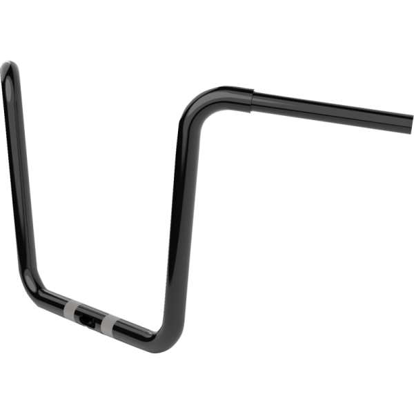 (image for) LA Choppers Gloss Black 1 1/4" Twin Round Handlebars, 14" End Rise