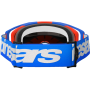(image for) Alpinestars Vision 8 Goggle, Wordmark Blue/Orange with Mirror Red Lens