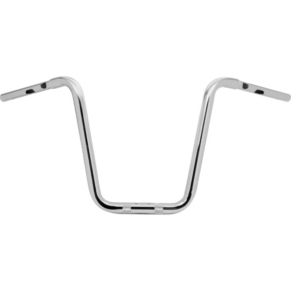 (image for) LA Choppers Chrome 1 1/4" Twin Round Handlebars, 14" End Rise