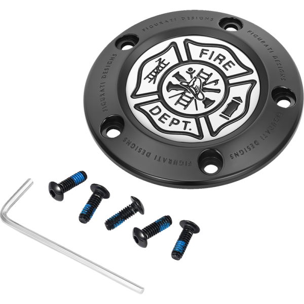 (image for) FIGURATI DESIGNS Timing Cover Black w/ Maltese cross Fire Dept.