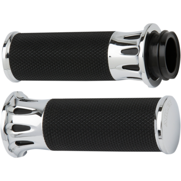 (image for) Arlen Ness Fusion Deep Cut Grips - Chrome - 24 FLHTK/FLTRK/FLHRXS