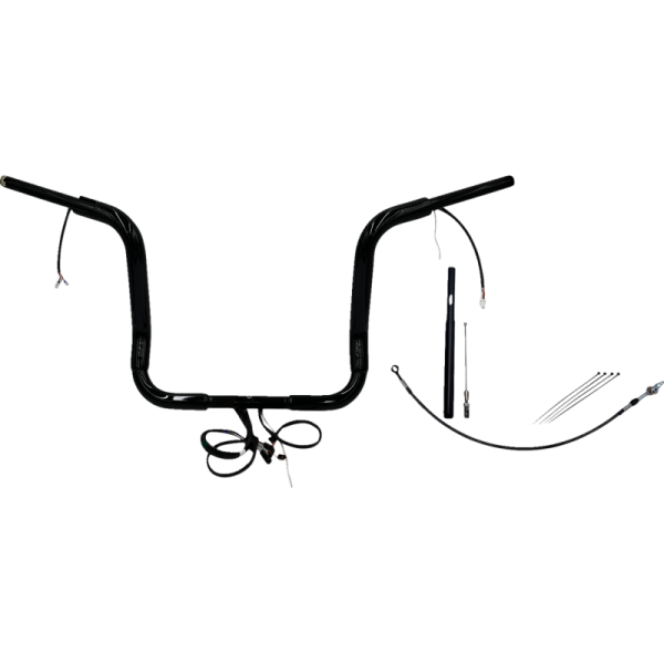 (image for) Fat Baggers Round Top EZ Install Handlebar 14" Gloss Black