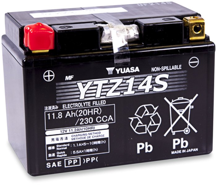 (image for) Yuasa High-Performance Factory-Activated AGM Maintenance-Free Battery YTZ14S for YAMAHA V-Max 09-20