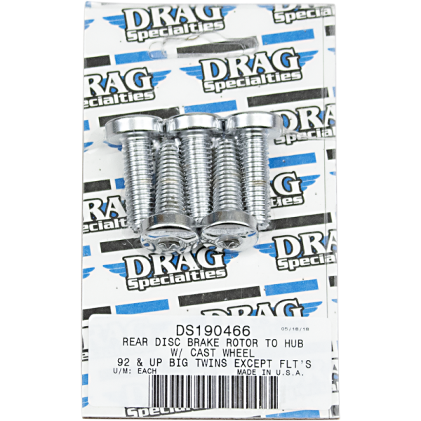 (image for) Drag Specialties Rear Disc Brake Hub Bolt Kit Chrome