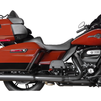 (image for) Drag Specialties Extended Reach Predator III 2-Up Seat, Double Diamond Black Thread