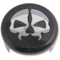 (image for) Round Horn Cover W/ Chrome Split Skull