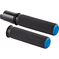 (image for) Arlen Ness Knurled Grips - Blue Anodized