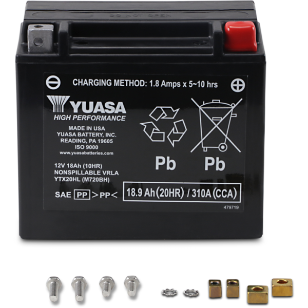(image for) Yuasa High-Performance Factory-Activated AGM Maintenance-Free Battery for Big Dog All Models 95-09